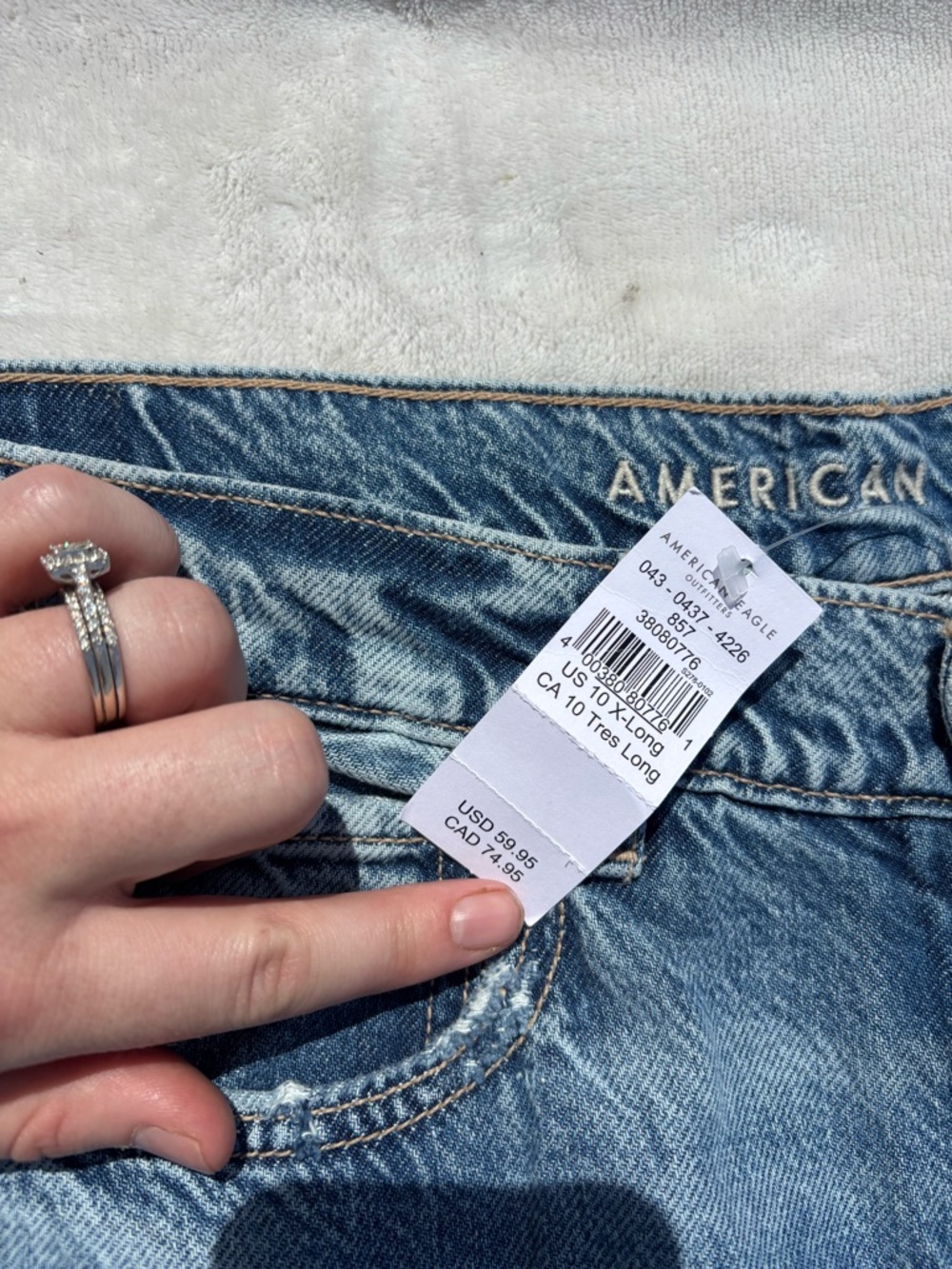 American Eagle Outfitters Wide-Leg Jeans - Medium Blue Wash - Picture 5 of 6